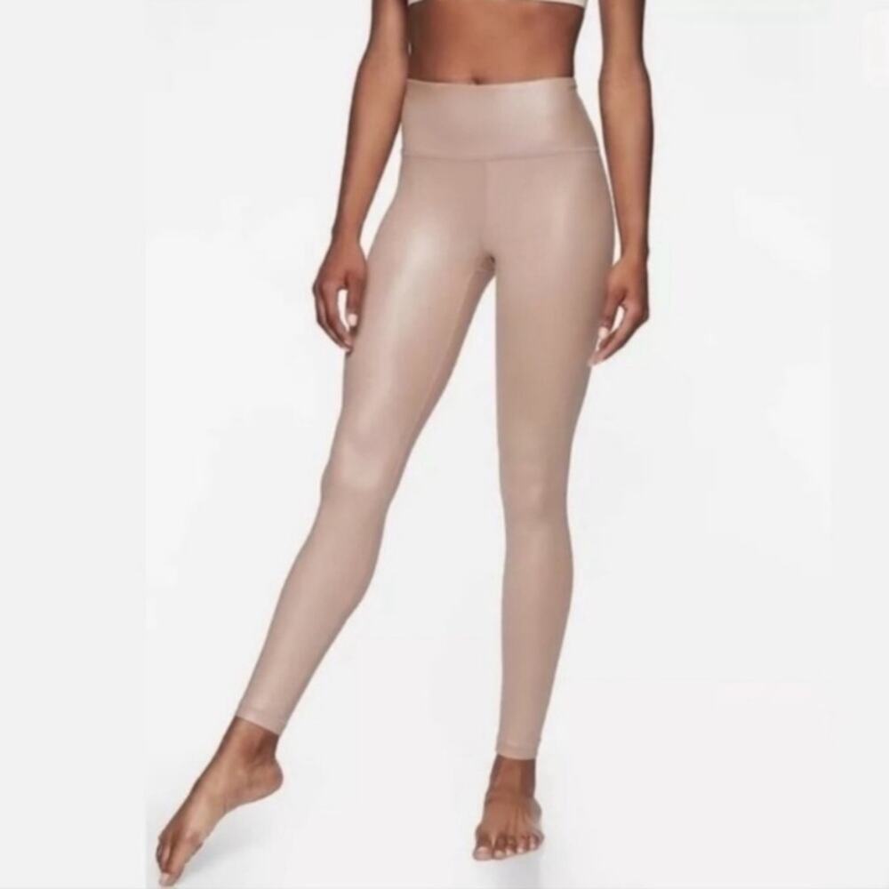 Athleta Elation Shimmer Tight In Powervita Mocha Latte M